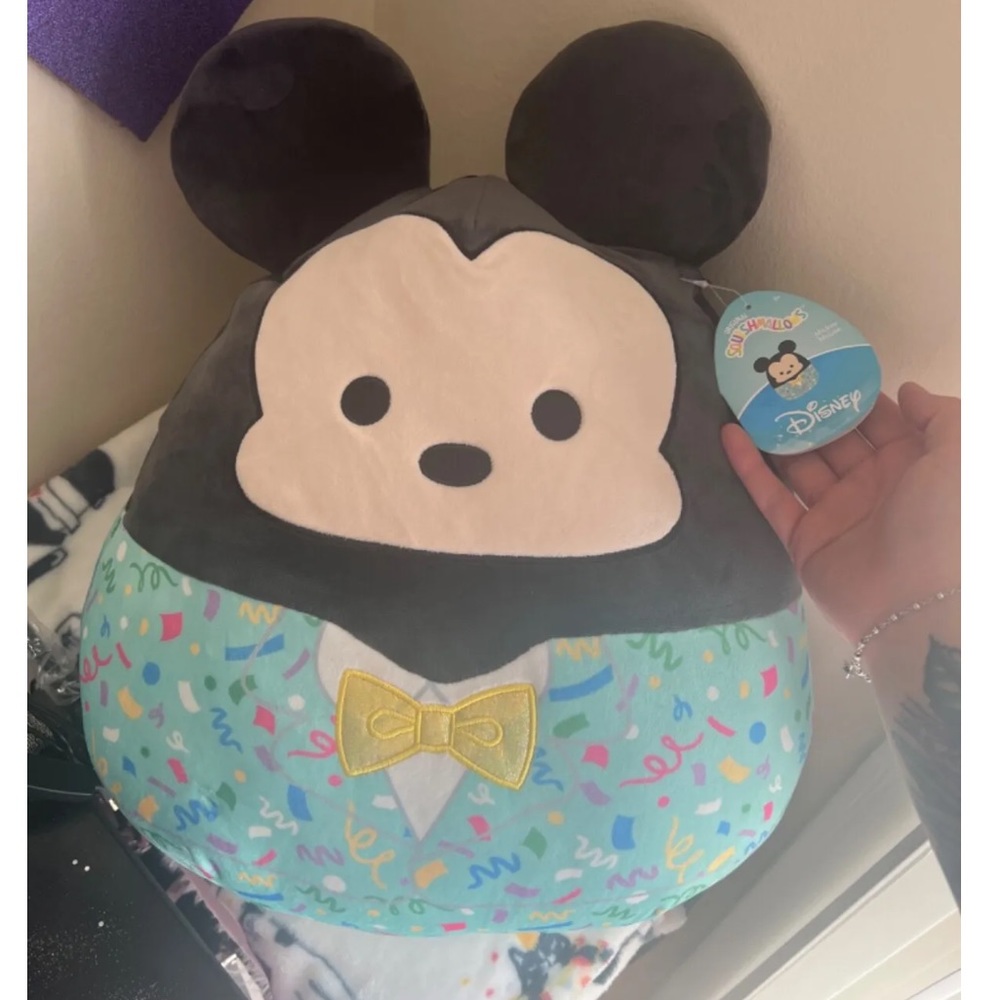 Squishmallow 16 Inch Mickey Mouse Disney Holiday Edition Confetti